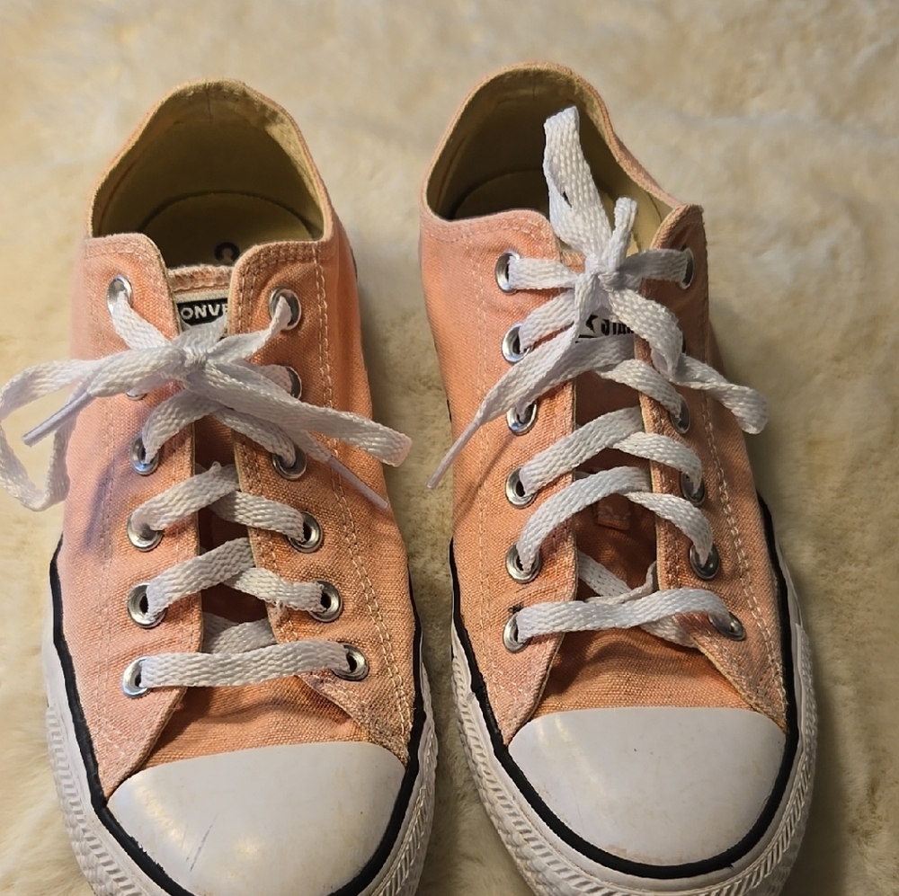 Converse Peach Canvas Sneakers